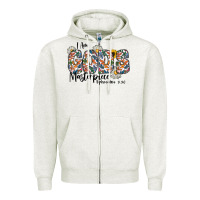 Oatmeal Heather I Am Gods Master Piece Ephesians Zipper Hoodie - CowhideDigitalArt