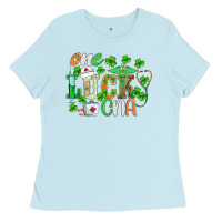 Baby Blue st.patricks one lucky cna  nurse Ladies Tee - BarkalooDesign