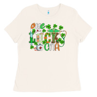 Bone st.patricks one lucky cna  nurse Ladies Tee - BarkalooDesign