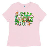 Bubblegum Pink st.patricks one lucky cna  nurse Ladies Tee - BarkalooDesign