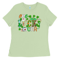 Matcha st.patricks one lucky cna  nurse Ladies Tee - BarkalooDesign