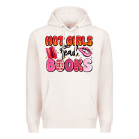 Pale Pink hot girls read books Premium Hoodie - MaliasSmallBusiness