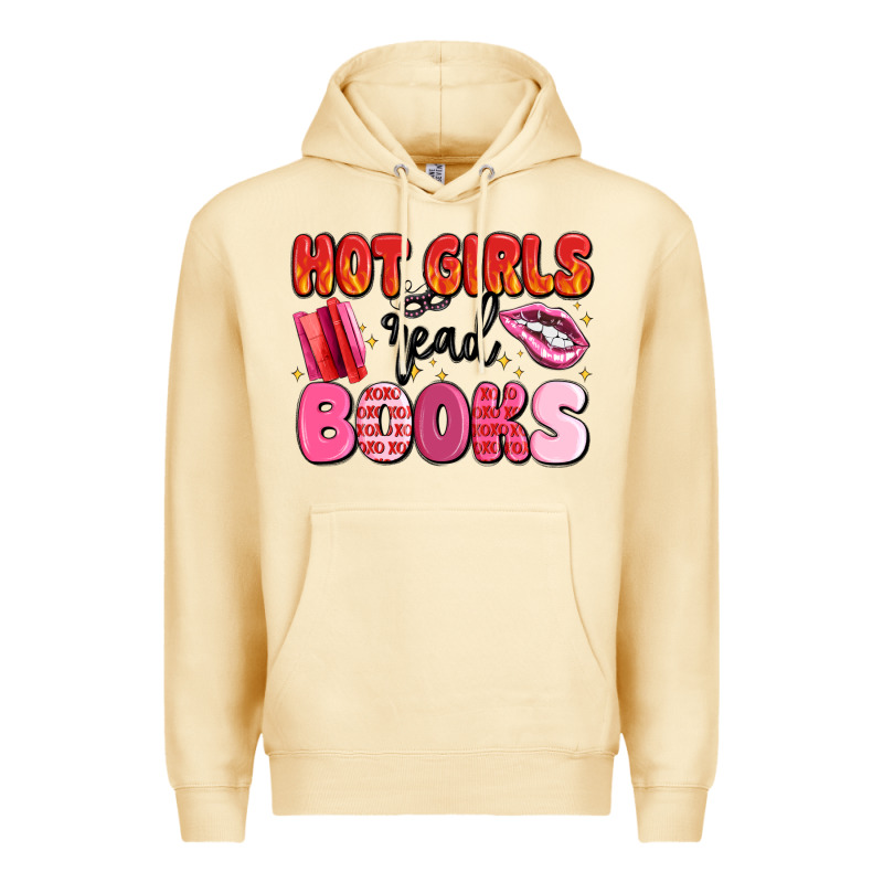 Hot Girls Read Books Premium Hoodie by MaliasSmallBusiness | Teevron
