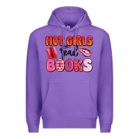 Purple hot girls read books Premium Hoodie - MaliasSmallBusiness