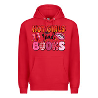 Red hot girls read books Premium Hoodie - MaliasSmallBusiness