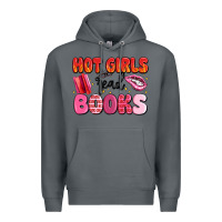 Rock hot girls read books Premium Hoodie - MaliasSmallBusiness