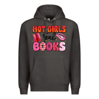 Smoke hot girls read books Premium Hoodie - MaliasSmallBusiness