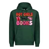 Sports Green hot girls read books Premium Hoodie - MaliasSmallBusiness