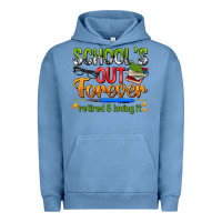 Pigment Pebble Blue schools out forever Urban Hoodie - NancyCooperArtShop