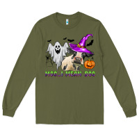 Army Green moo i mean boo Long Sleeve Tee - Zillion Design Studio