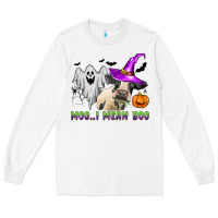 White moo i mean boo Long Sleeve Tee - Zillion Design Studio