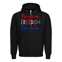 Black Freedom freedom freedom Zipper Hoodie - Neo Western