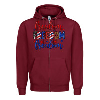 Burgundy Freedom freedom freedom Zipper Hoodie - Neo Western