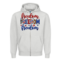Dove Grey Freedom freedom freedom Zipper Hoodie - Neo Western