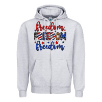 Heather Grey Freedom freedom freedom Zipper Hoodie - Neo Western
