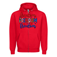 Red Freedom freedom freedom Zipper Hoodie - Neo Western