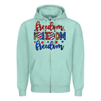 Seafoam Freedom freedom freedom Zipper Hoodie - Neo Western