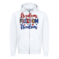 White Freedom freedom freedom Zipper Hoodie - Neo Western