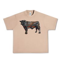 Burro black angus bull with western patterns Urban Heavy Tee - RanaPortraitStore