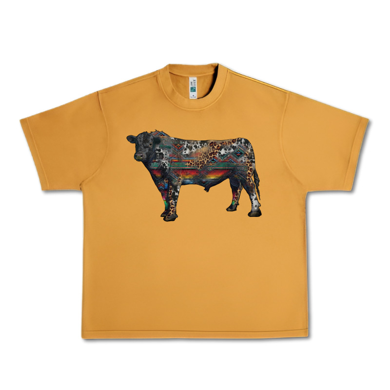Black Angus Bull With Western Patterns Urban Heavy Tee by RanaPortraitStore | Teevron