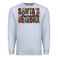 Heather Grey santa's favorite grandma Premium Sweatshirt - Jasminsmagicworld