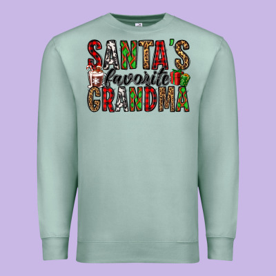 Santa's Favorite Grandma Premium Sweatshirt Designed By Jasminsmagicworld