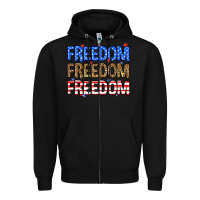 Black Freedom freedom freedom Zipper Hoodie - Neo Western