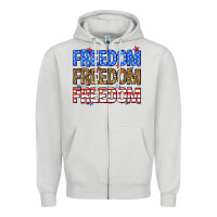 Dove Grey Freedom freedom freedom Zipper Hoodie - Neo Western