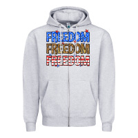 Heather Grey Freedom freedom freedom Zipper Hoodie - Neo Western