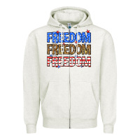 Oatmeal Heather Freedom freedom freedom Zipper Hoodie - Neo Western
