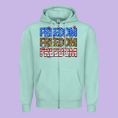 Freedom Freedom Freedom Zipper Hoodie Designed By Neo Western