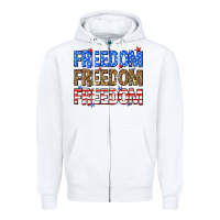 White Freedom freedom freedom Zipper Hoodie - Neo Western
