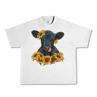 Lunar Rock black angus calf with sunflowers Urban Heavy Tee - RanaPortraitStore
