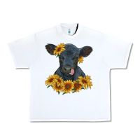 White black angus calf with sunflowers Urban Heavy Tee - RanaPortraitStore