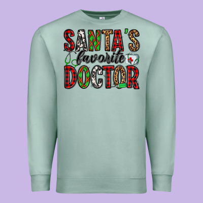 Santa's Favorite Doctor Premium Sweatshirt Designed By Jasminsmagicworld