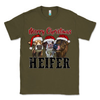 Army Green merry christmas heifer Classic Tee - RanaPortraitStore