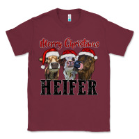 Burgundy merry christmas heifer Classic Tee - RanaPortraitStore