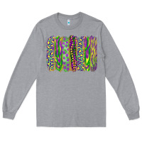 Heather Grey mardi gras brush stroke Long Sleeve Tee - RanaPortraitStore