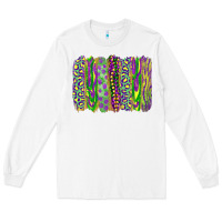 White mardi gras brush stroke Long Sleeve Tee - RanaPortraitStore