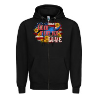 Black Land that we love 4th of july Zipper Hoodie - CowGirlArtShop
