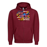 Burgundy Land that we love 4th of july Zipper Hoodie - CowGirlArtShop