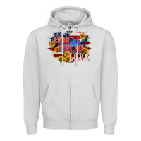 Dove Grey Land that we love 4th of july Zipper Hoodie - CowGirlArtShop