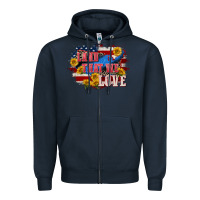 Navy Land that we love 4th of july Zipper Hoodie - CowGirlArtShop