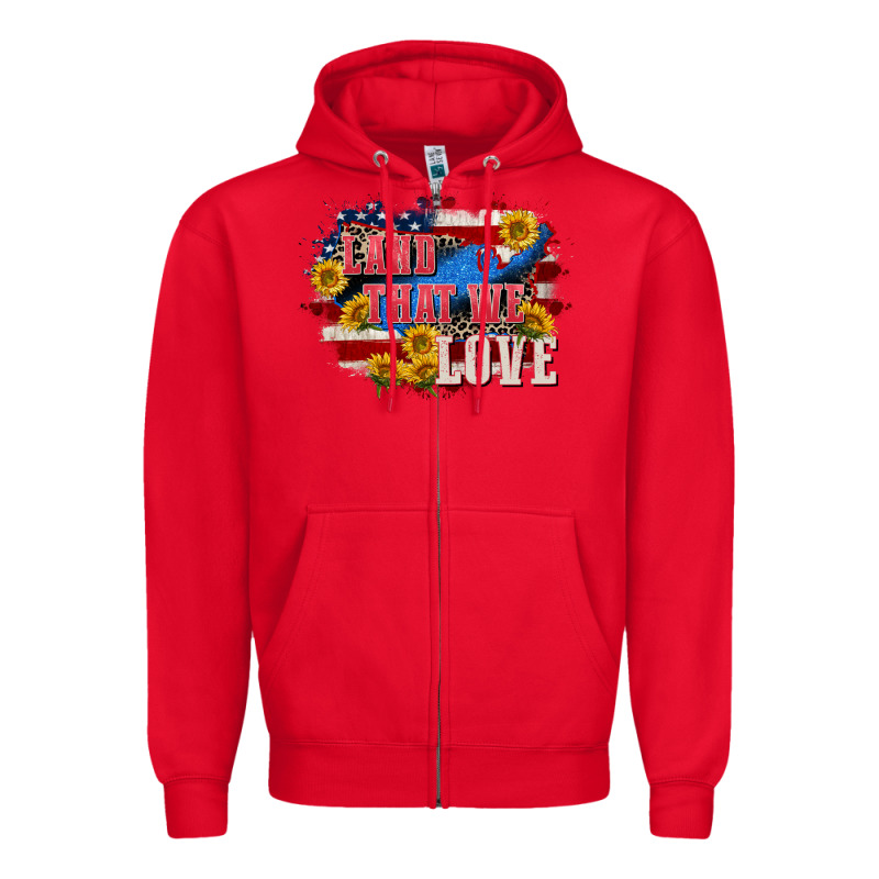 Land That We Love 4th Of July Zipper Hoodie by CowGirlArtShop | Teevron