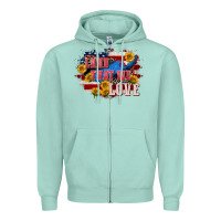 Seafoam Land that we love 4th of july Zipper Hoodie - CowGirlArtShop