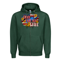 Sports Green Land that we love 4th of july Zipper Hoodie - CowGirlArtShop