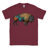 Burgundy leopard bison Classic Tee - RanaPortraitStore