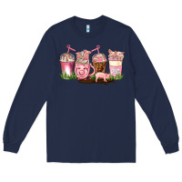 Navy pig coffee cups Long Sleeve Tee - AdoDesignShop