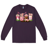 Plum pig coffee cups Long Sleeve Tee - AdoDesignShop