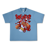 Pebble Blue red sneaker girl afro woman Urban Heavy Tee - RanaPortraitStore